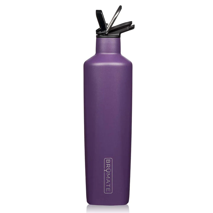Tall Brumate Rehydration Water bottle with straw top, deep matte purple color