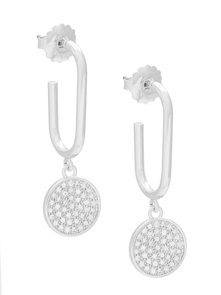 Pavé Disc Drop Earring