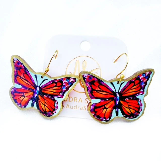 Audra Style Monarch Butterfly Dangle Earrings