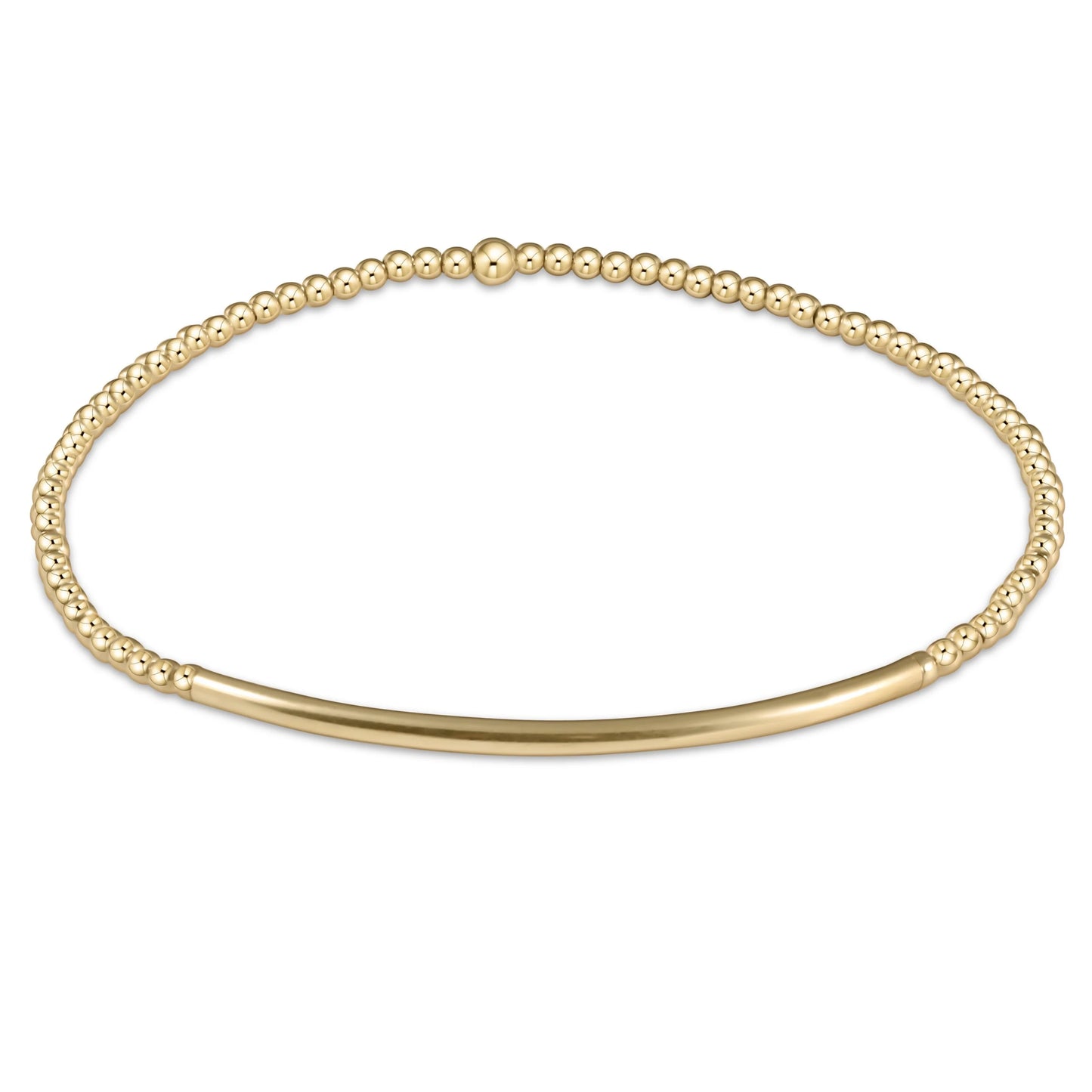 Classic Gold 2mm Bead Bliss Bar Bracelet