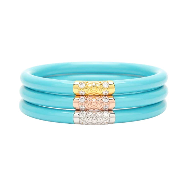 Set of Three Turquoise Buddha Bangles