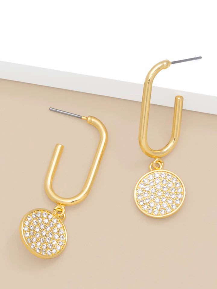 Pavé Disc Drop Earring