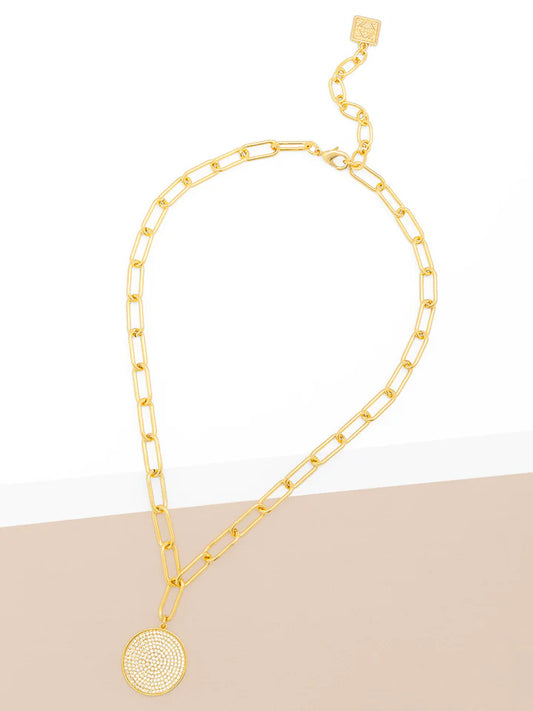 Pavé Pendant Paperclip Collar Necklace