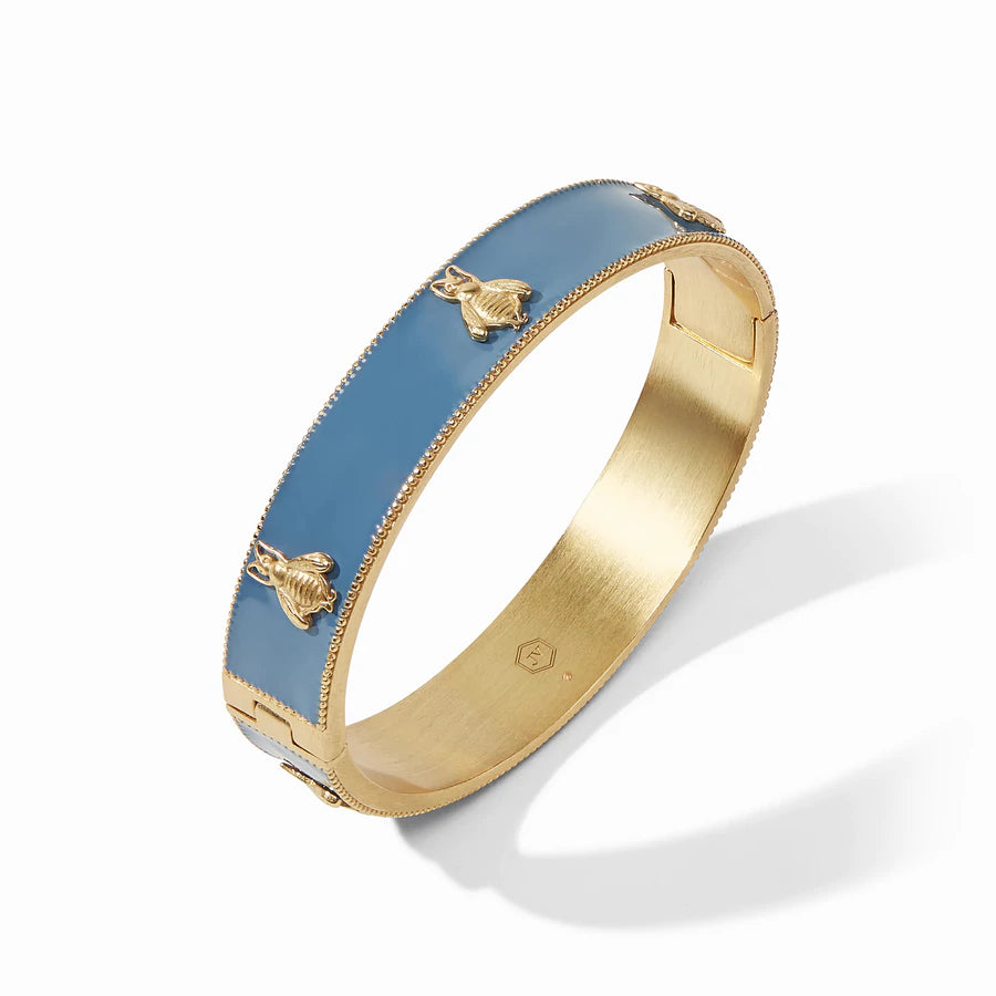 Bee Enamel Hinge Bangle Gold