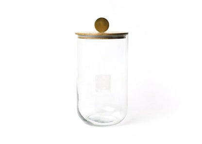 Wooden Lid Glass Jar