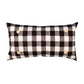Black and White Plaid Pillow with Four wooden buttons in each corner to add pillow attachment 
