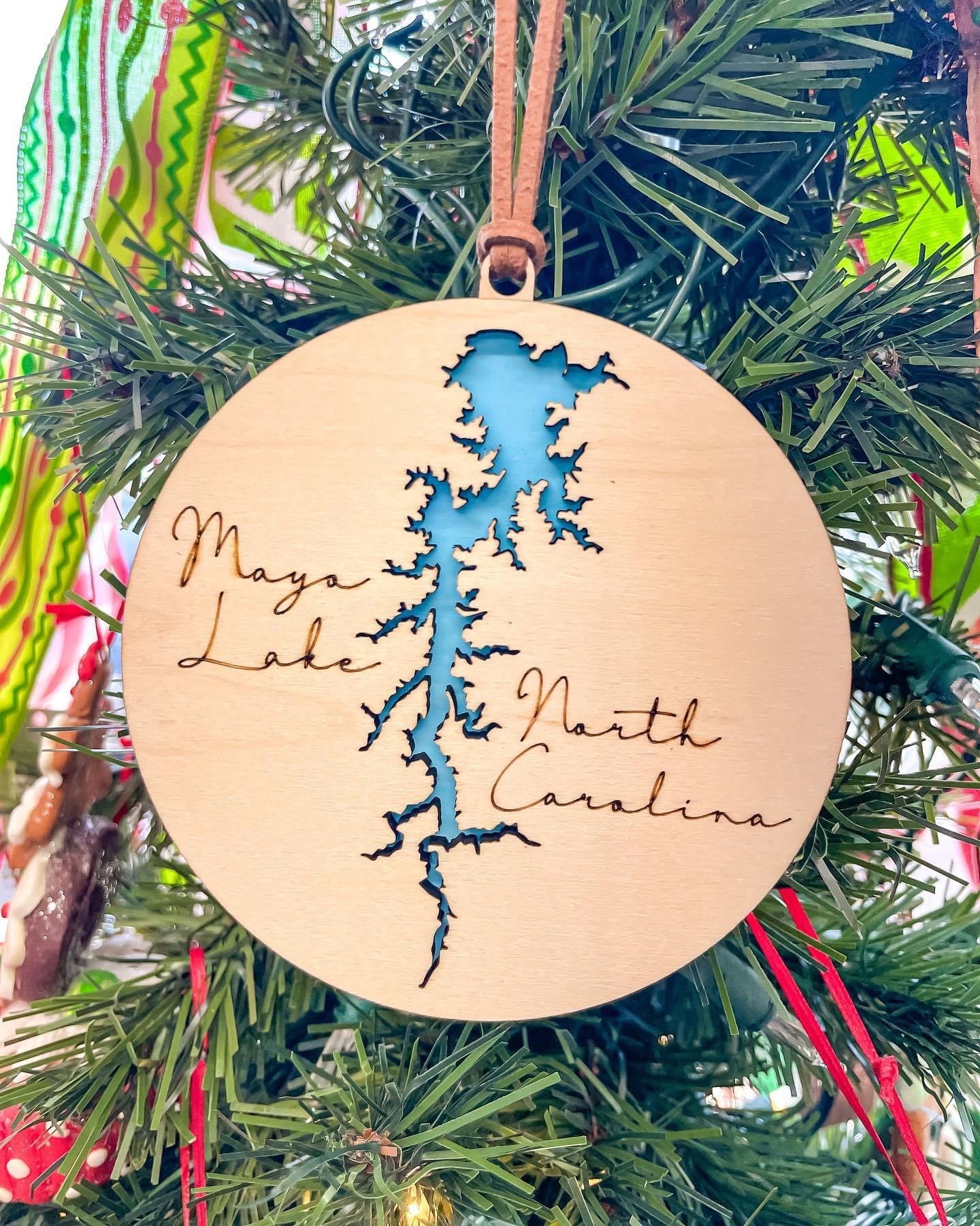 Lake Map Ornament