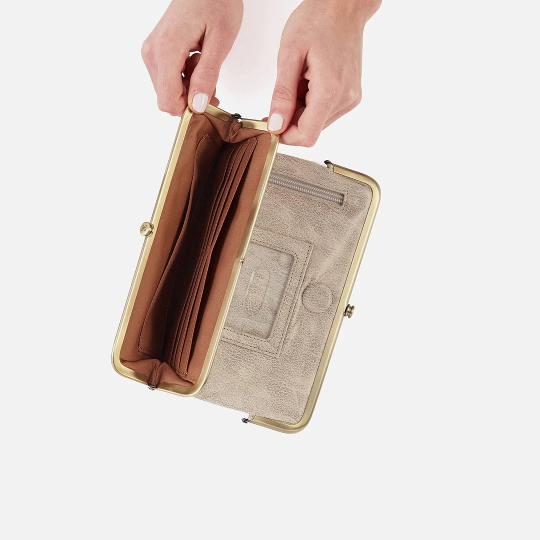 Inside of wallet with several pockets