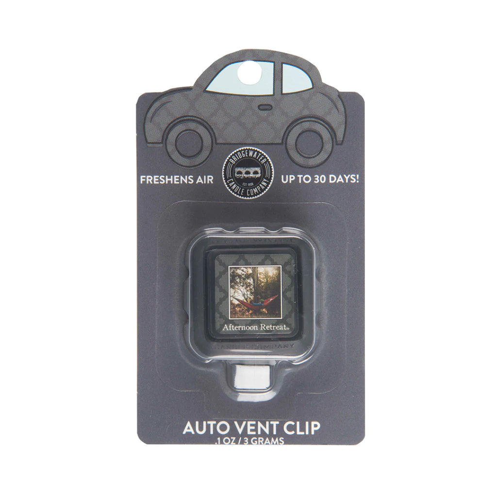 Afternoon retreat car auto vent clip by Bridgewater Candle Company. 