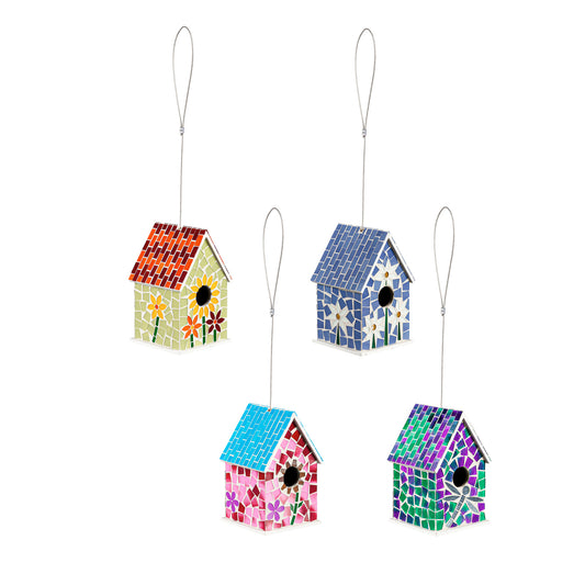 Wood Birdhouse With Mosaic Details